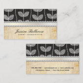 Chalk Drawn Leaf | achtergrond Pearls Visitekaartje (Voorkant / Achterkant)