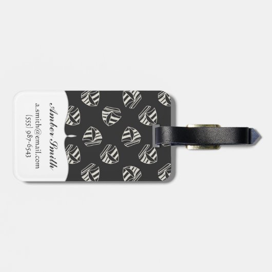 Chalk Drawn Sailboat Pattern Bagagelabel (Achterkant horizontaal)