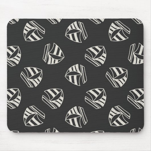 Chalk Drawn Sailboat Pattern Muismat (Voorkant)