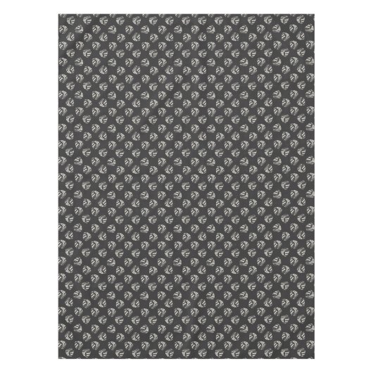 Chalk Drawn Sailboat Pattern Tafelkleed (Voorkant)