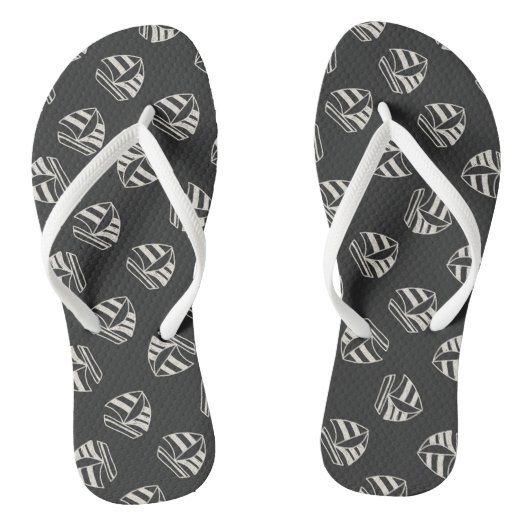 Chalk Drawn Sailboat Pattern Teenslippers (Voetbed)