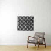 Chalk Drawn Sailboat Pattern Wandkleed (In Situ (horizontaal))