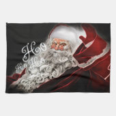 Chalk Drawn Santa Ho Ho Holiday Theedoek (Horizontaal)