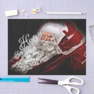 Chalk Drawn Santa Ho Ho Holiday Tissuepapier