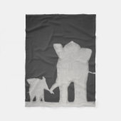Chalk Elephant Family Fleece Deken (Voorkant)