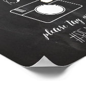 Chalk en Glitter Lights Wedding Hash Label Sign. Poster (Hoek)