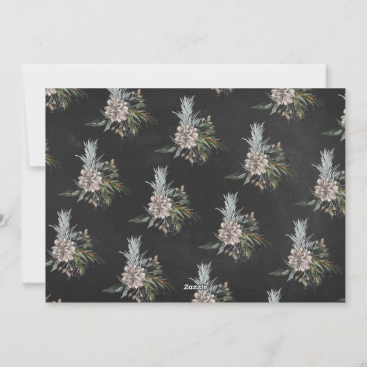 Chalk Floral Alphabet MERRY-kerstfotokaart Feestdagenkaart (Achterkant)