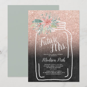 Chalk floral metselaar pot glitter vrijgezellenfee kaart