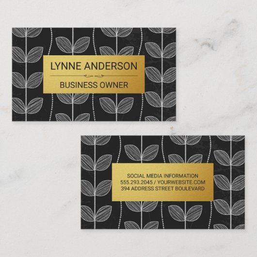 Chalk Flower Doodles Visitekaartje (Voorkant / Achterkant)