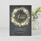 Chalk Full Merry Glam kerstfeest uitnodiging (Staand voorkant)