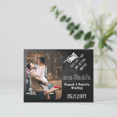 Chalk  Fun Wedding Save the Date Aankondigingskaart (Staand voorkant)