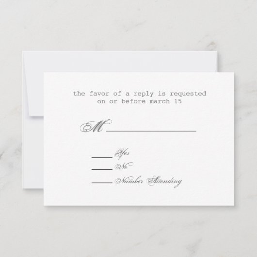 Chalk Geïnspireerd Butterfly Wedding RSVP (Achterkant)