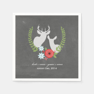 Chalk Geïnspireerd Deer Wedding Napkins Servet