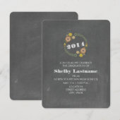 Chalk Geïnspireerd Oranje Floral Wreath Afstuderen Kaart (Voorkant / Achterkant)