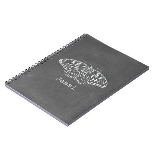 Chalk Geïnspireerd witboek rondvlieger spiral note Notitieboek (Linkerzijde)