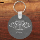 Chalk Geïnspireerde Butterfly Persoonlijke Sleutel Sleutelhanger (Voorkant)