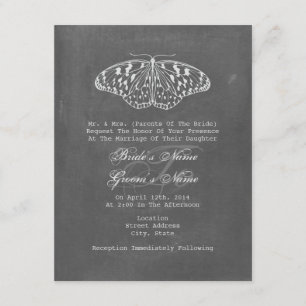 Chalk Geïnspireerde Butterfly Wedding Invite Kaart