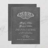 Chalk Geïnspireerde Butterfly Wedding Invite Kaart (Voorkant / Achterkant)