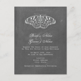 Chalk Geïnspireerde Butterfly Wedding Invite Kaart