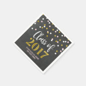 Chalk Gold Pink Confetti Klasse van 2017 Afstudere Servet (Hoek)