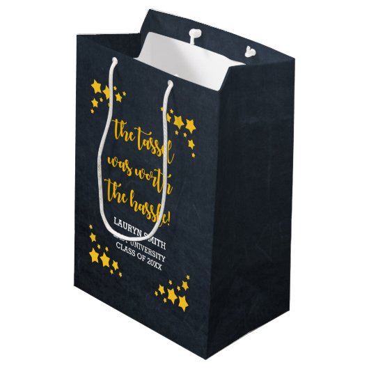 Chalk Gold Star - Speciaal Afstuderen Medium Cadeauzakje (Achterkant Gekanteld)