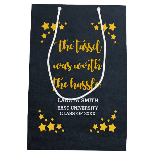 Chalk Gold Star - Speciaal Afstuderen Medium Cadeauzakje (Achterkant)