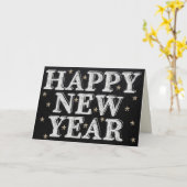 Chalk Happy Nieuwjaar-kaart Kaart (Gele Bloem)