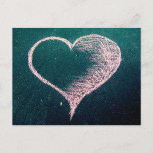 Chalk Heart Love Briefkaart