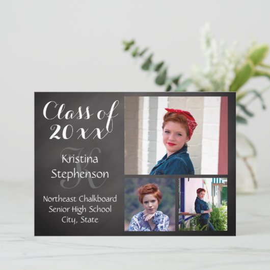 Chalk High School Photo Afstuderen Aankondiging (Staand voorkant)