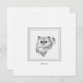 Chalk & houtskool Perzische kattekening Notitiekaartje (Voorkant / Achterkant)