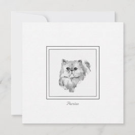 Chalk & houtskool Perzische kattekening Notitiekaartje