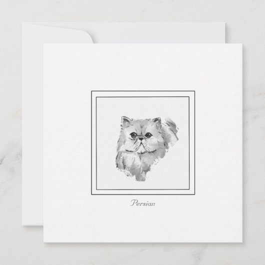 Chalk & houtskool Perzische kattekening Notitiekaartje (Voorkant)