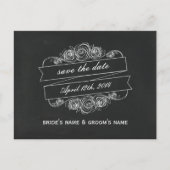 Chalk Inspired Roos Banner Save the Date Aankondigingskaart (Voorkant)