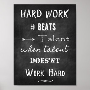 Chalk Inspirerend citaat over talent en succes Poster