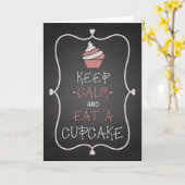 Chalk Keep Calm and Eat a Cupcake Birthday Card Kaart (Gele Bloem)