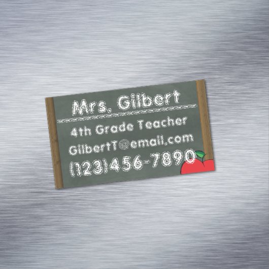 Chalk-leraren Informatie Magnetische Visitekaartje Magnetisch Visitekaartje (Voorbeeld)