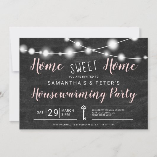 Chalk licht thuis kaart (Voorkant)