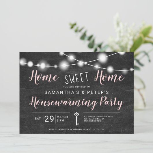 Chalk licht thuis kaart (Staand voorkant)