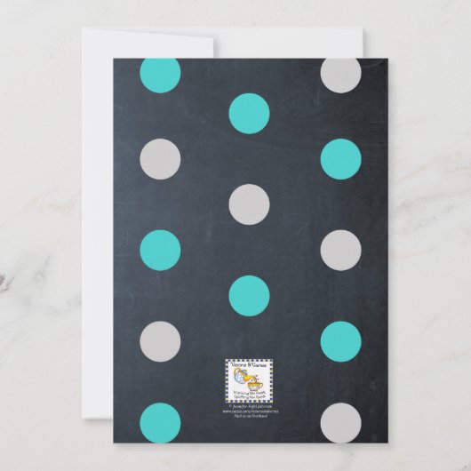 Chalk Lights Blauwgroen 16e verjaardag uitnodiging (Achterkant)