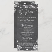 Chalk Lights Wedding Ceremony Programma Programmakaart (Voorkant / Achterkant)
