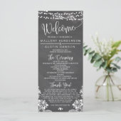Chalk Lights Wedding Ceremony Programma Programmakaart (Staand voorkant)