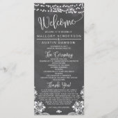 Chalk Lights Wedding Ceremony Programma Programmakaart (Voorkant)