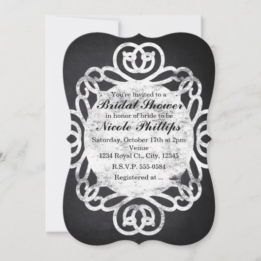 Chalk  Lijst Bridal Shower Invitations Kaart (Voorkant)