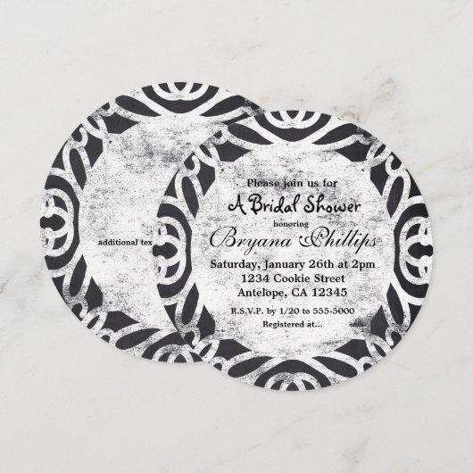 Chalk  Lijst Elegant Bridal Kaart (Voorkant / Achterkant)