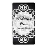 Chalk Lijst Elegant Weddenschap Wine Label (Voorkant)