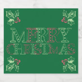 Chalk Mistletoe Pattern Bier Etiket (Enkel label)