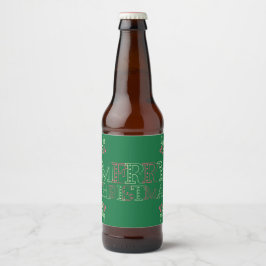 Chalk Mistletoe Pattern Bier Etiket