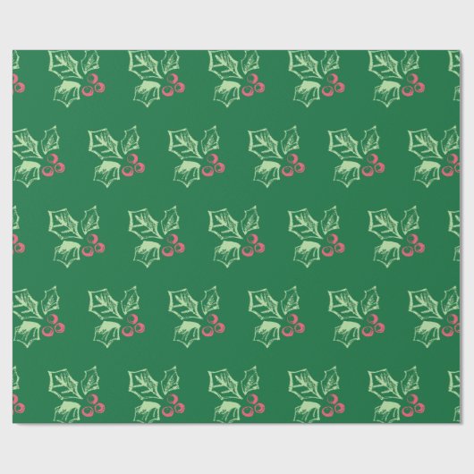 Chalk Mistletoe Pattern Cadeaupapier (Vlak)