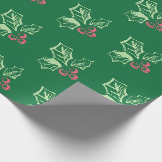 Chalk Mistletoe Pattern Cadeaupapier (Hoek)