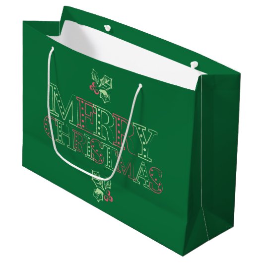 Chalk Mistletoe Pattern Groot Cadeauzakje (Voorkant Gekanteld)
